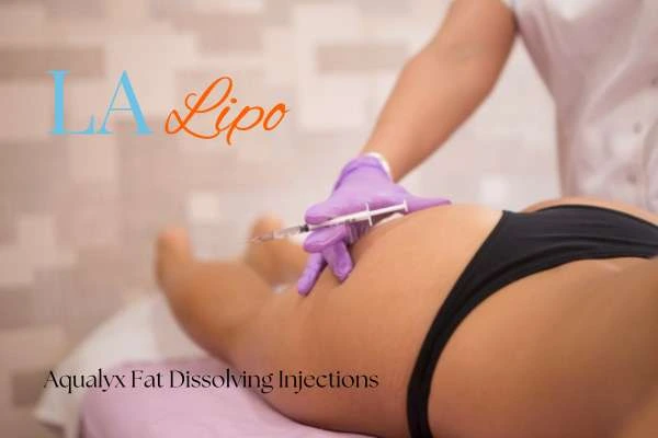 Woman having fat dissolving injections Bow on thighs