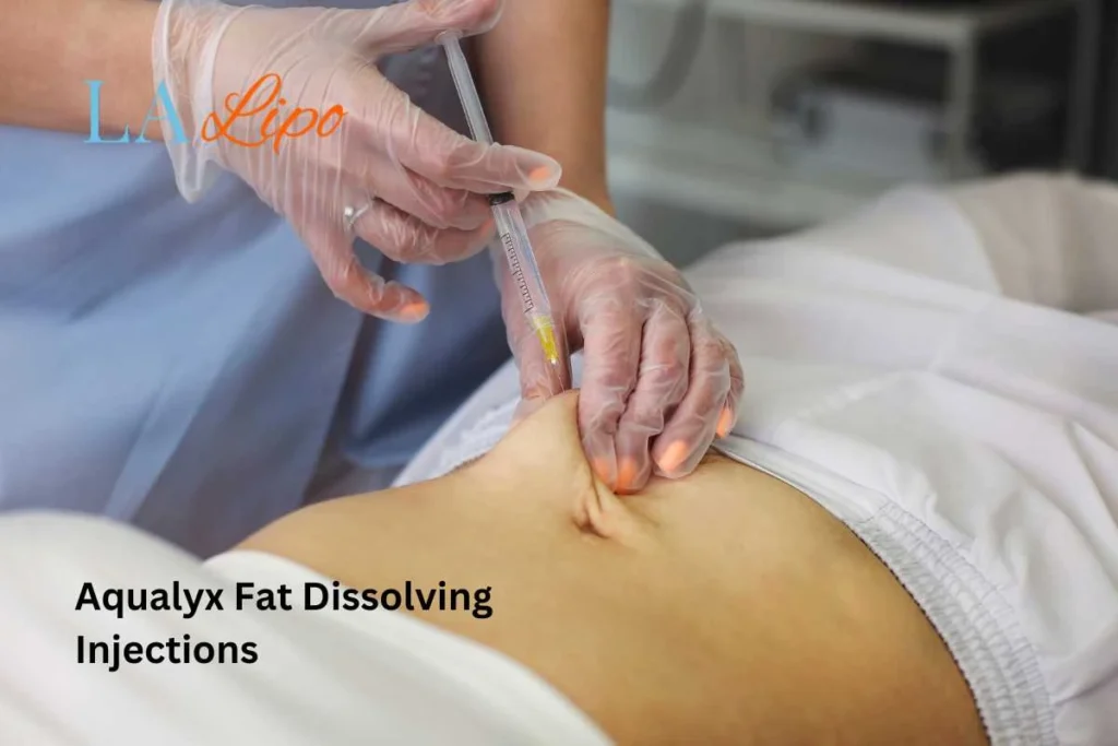 woman having fat dissolving injections Bow in the stomach