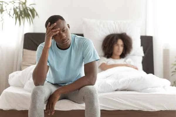 Man upset about ED symptoms Bow