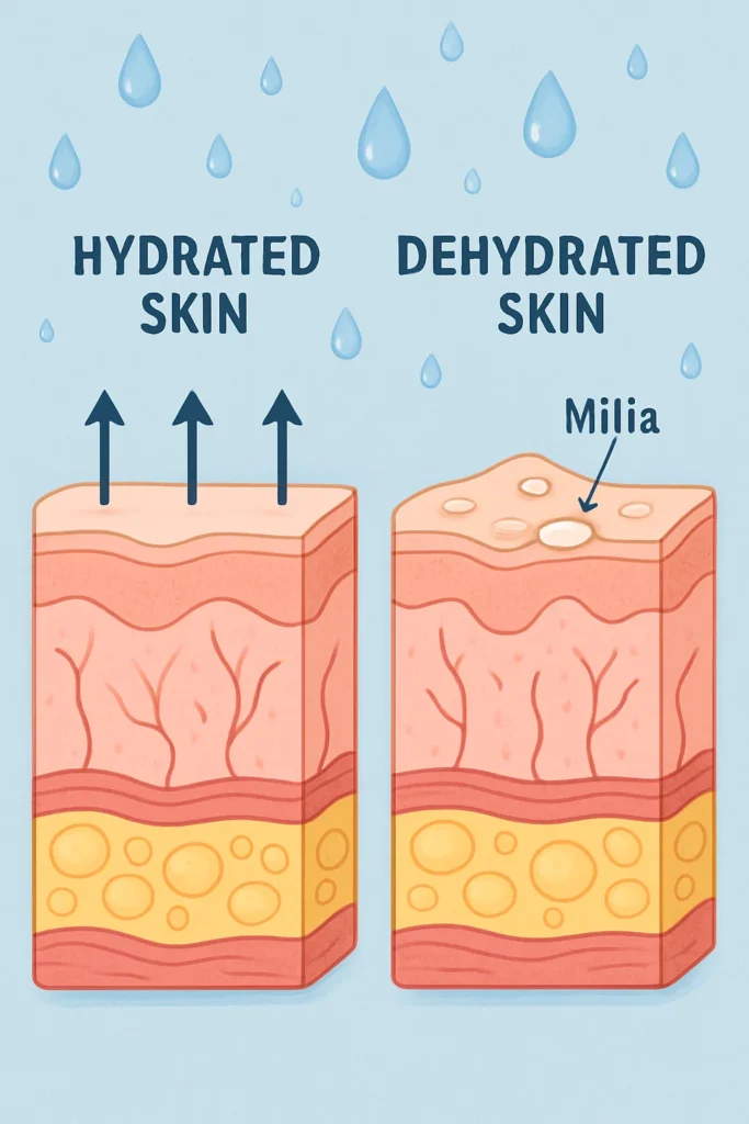 The importance of hydration and milia production Bow