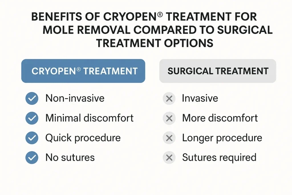 Benefits of facial mole removal Bow - call our team today to book a consultation